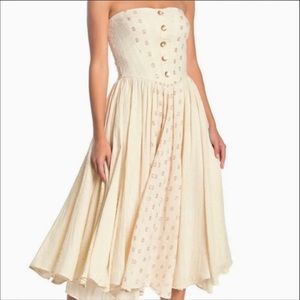 Free People Amanda Strapless Midi Dress